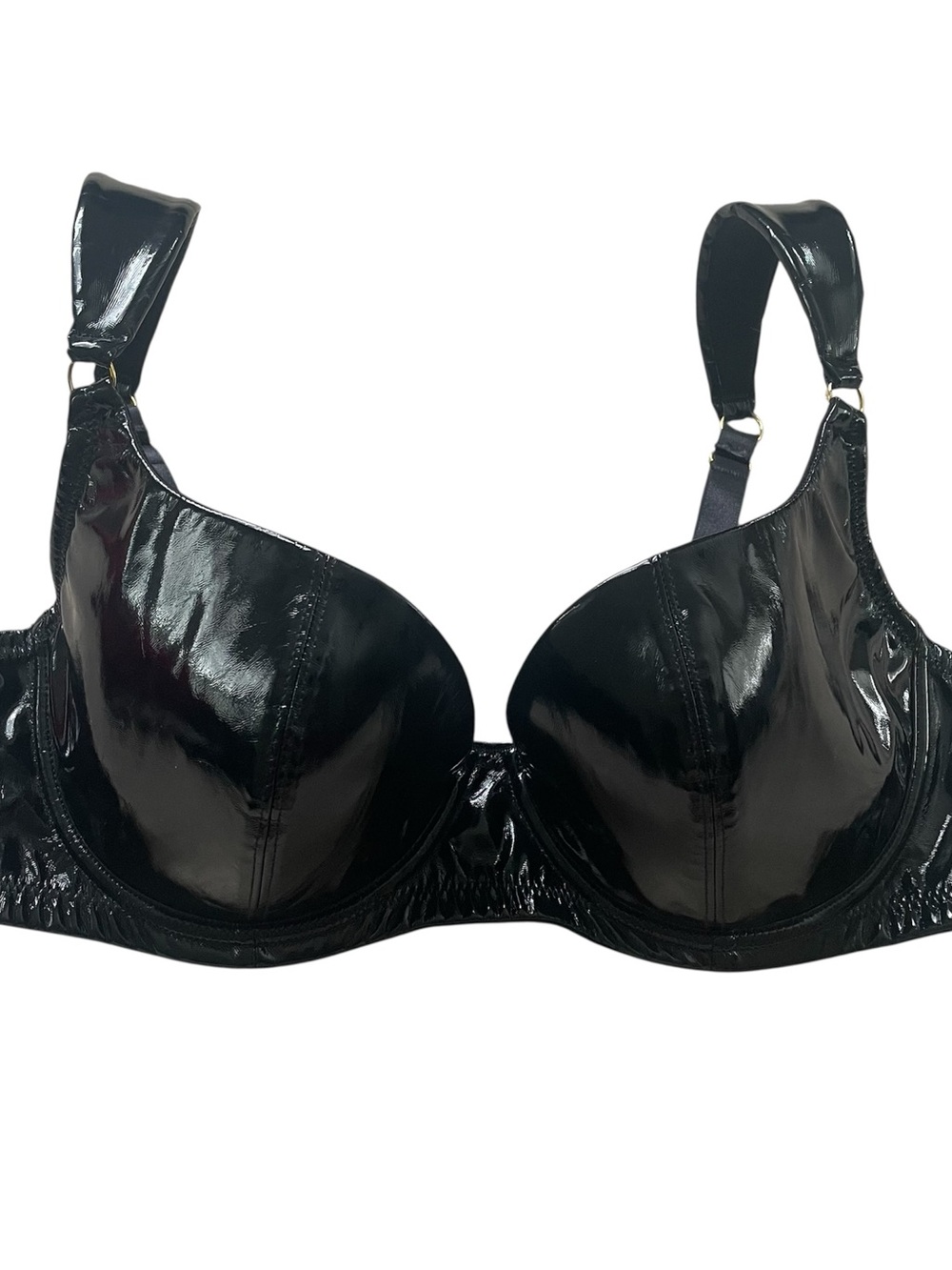 Hustler 38D black shiny padded wired bra